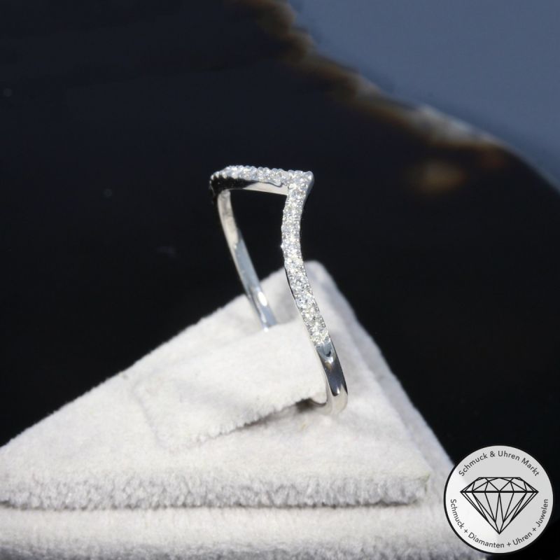 Wert 1430 € Brillant Ring (0,18 carat) in 585er 14 K Weißgold - H1932