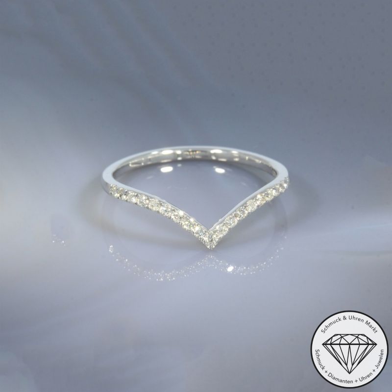 Wert 1430 € Brillant Ring (0,18 carat) in 585er 14 K Weißgold - H1932