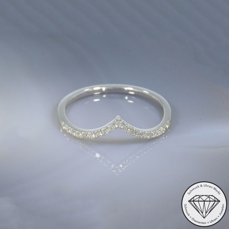 Wert 1430 € Brillant Ring (0,18 carat) in 585er 14 K Weißgold - H1932