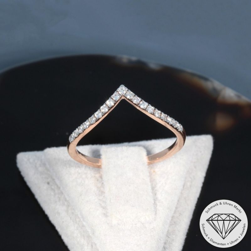 Wert 1430 € Brillant Ring (0,18 carat) in 585er 14 K Roségold - H1934