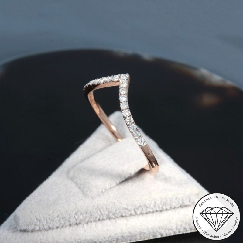 Wert 1430 € Brillant Ring (0,18 carat) in 585er 14 K Roségold - H1934