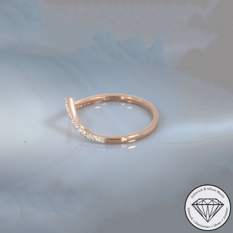 Wert 1430 € Brillant Ring (0,18 carat) in 585er 14 K Roségold - H1934