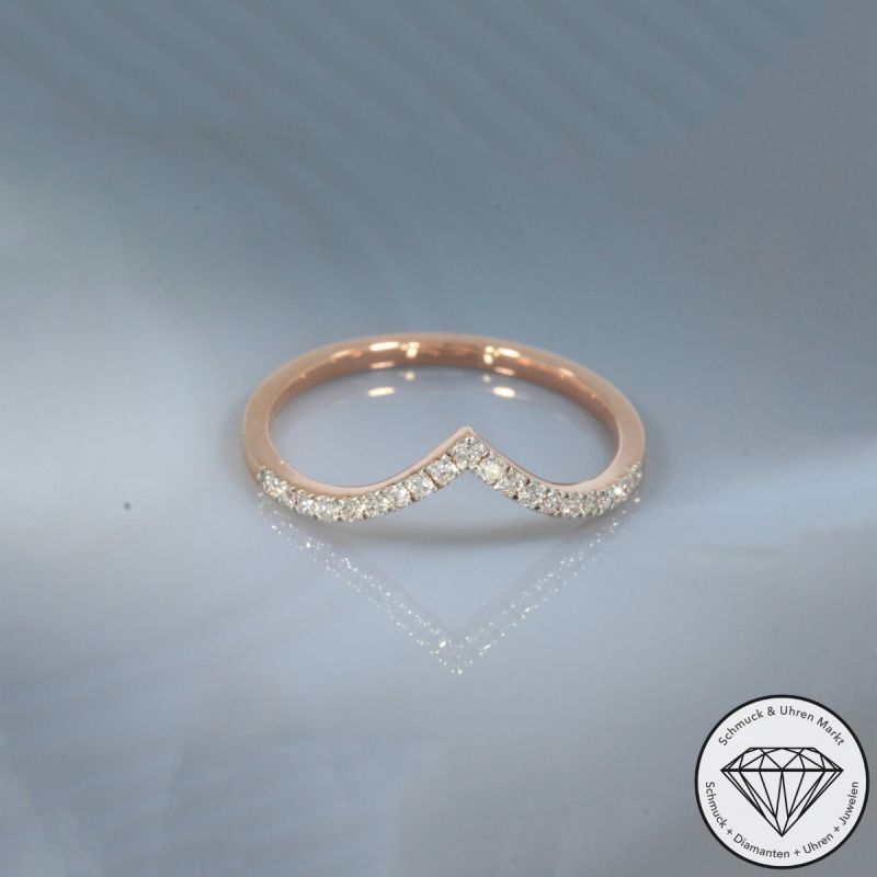 Wert 1430 € Brillant Ring (0,18 carat) in 585er 14 K Roségold - H1934