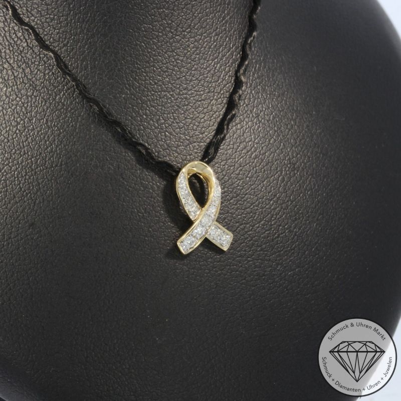 Wert 720 € Brillant Anhänger (0,12 carat) in 585er 14 K Gelbgold - H1940