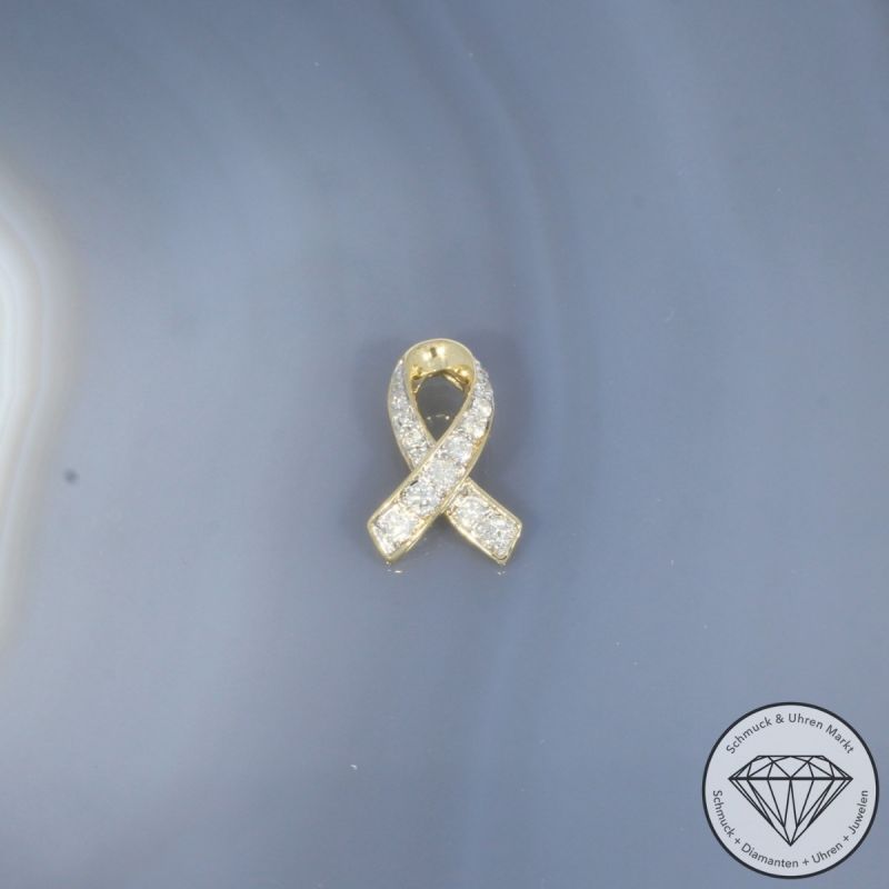 Wert 720 € Brillant Anhänger (0,12 carat) in 585er 14 K Gelbgold - H1940