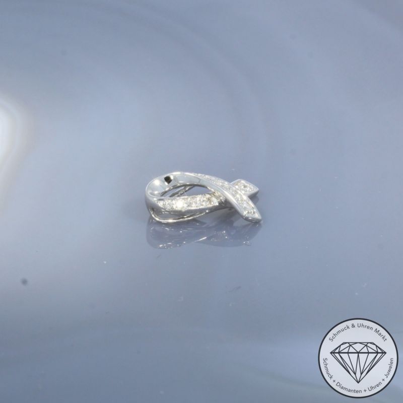 Wert 720 € Brillant Anhänger (0,12 carat) in 585er 14 K Weißgold - H1941