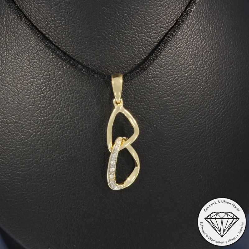 Wert 720 € Brillant Anhänger (0,03 carat) in 585er 14 K Gelbgold - H1952