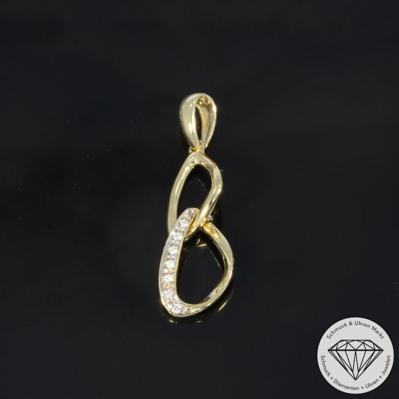 Wert 720 € Brillant Anhänger (0,03 carat) in 585er 14 K Gelbgold - H1952