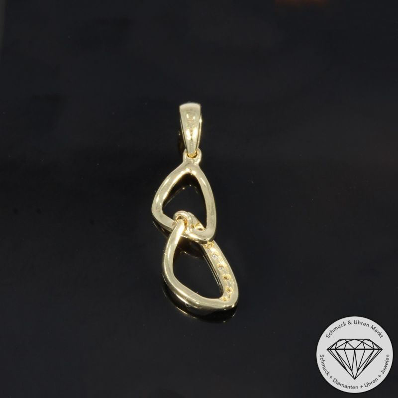 Wert 720 € Brillant Anhänger (0,03 carat) in 585er 14 K Gelbgold - H1952