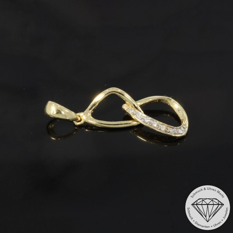Wert 720 € Brillant Anhänger (0,03 carat) in 585er 14 K Gelbgold - H1952