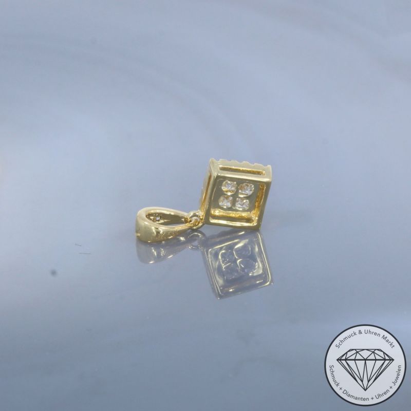 Wert 1280 € Brillant Diamant Anhänger in 585er 14 K Gelbgold - H1937