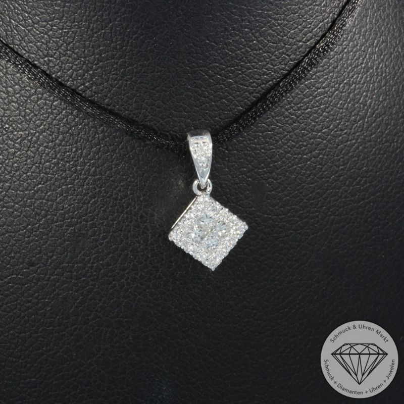 Wert 1280 € Brillant Diamant Anhänger in 585er 14 K Weißgold - H1938
