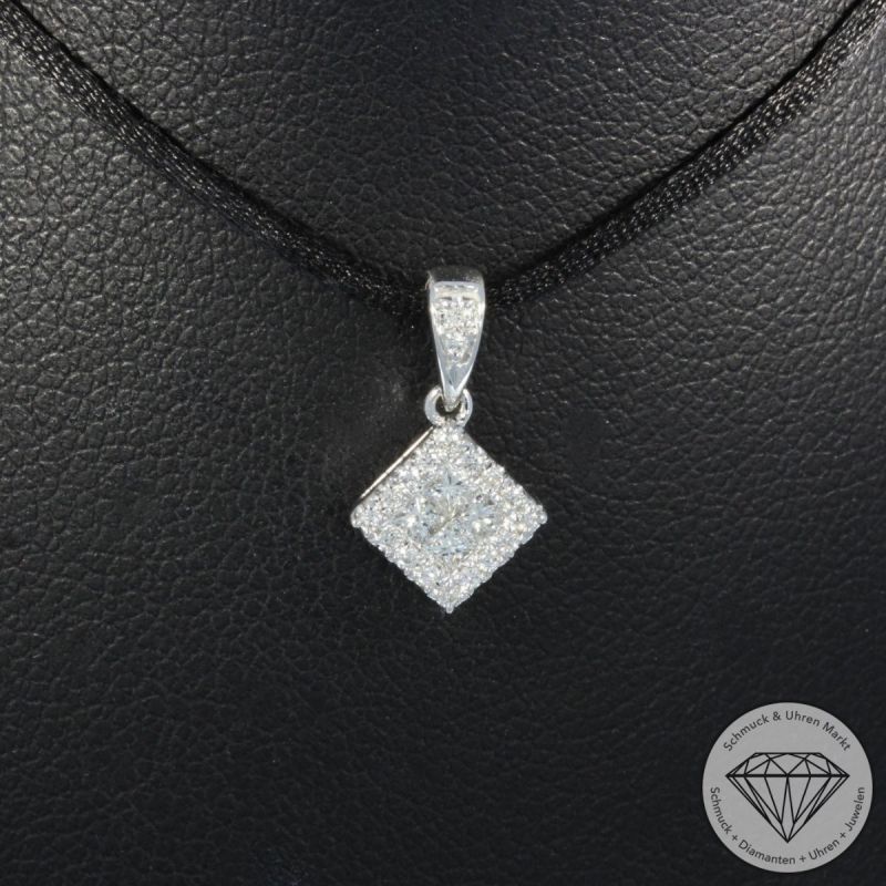 Wert 1280 € Brillant Diamant Anhänger in 585er 14 K Weißgold - H1938