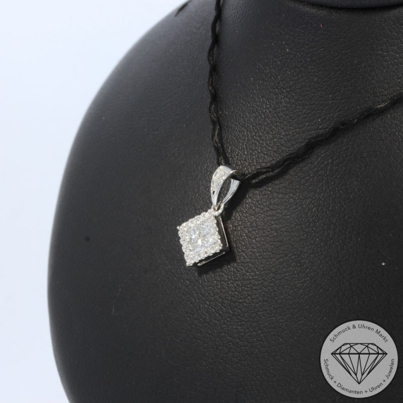 Wert 1280 € Brillant Diamant Anhänger in 585er 14 K Weißgold - H1938