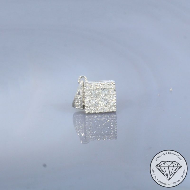 Wert 1280 € Brillant Diamant Anhänger in 585er 14 K Weißgold - H1938