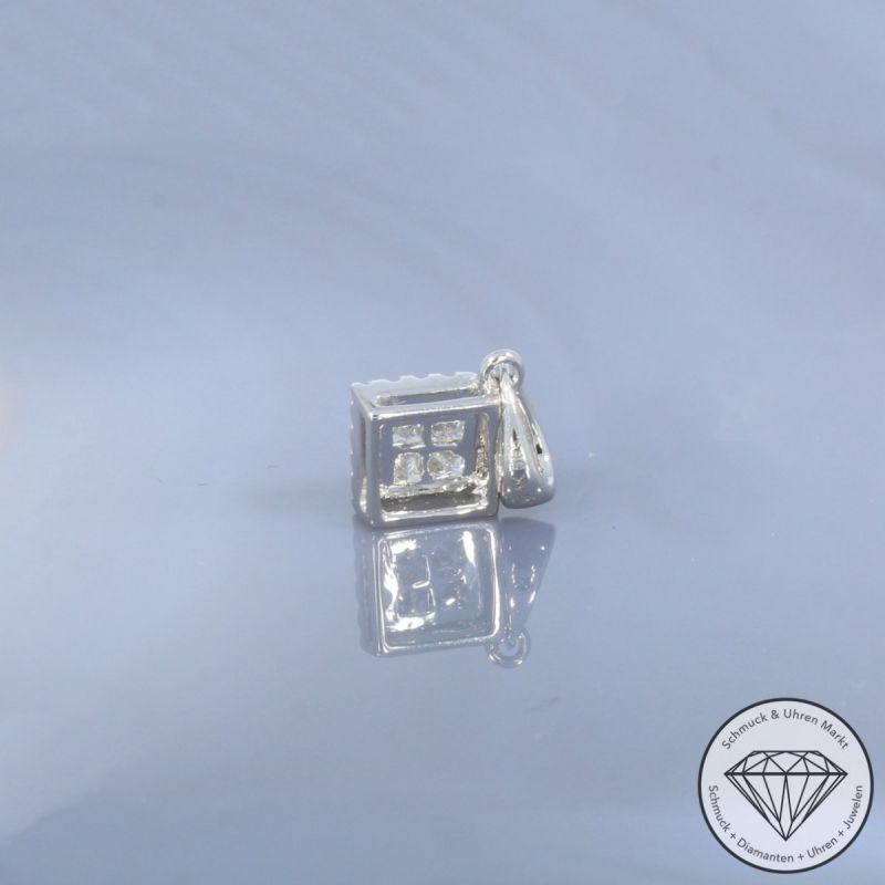 Wert 1280 € Brillant Diamant Anhänger in 585er 14 K Weißgold - H1938