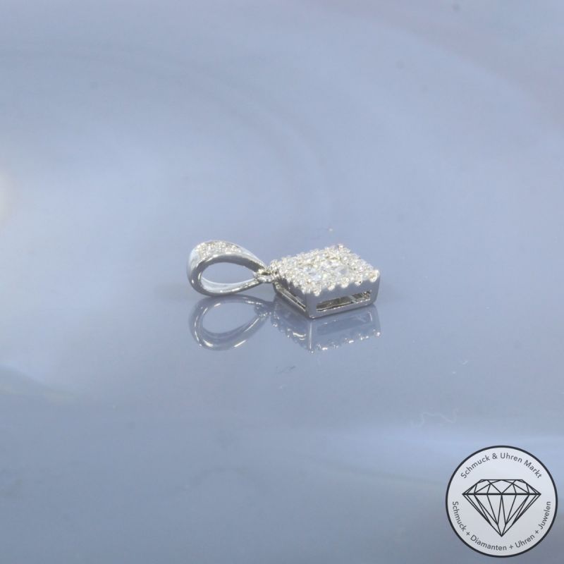 Wert 1280 € Brillant Diamant Anhänger in 585er 14 K Weißgold - H1938
