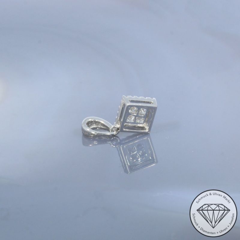 Wert 1280 € Brillant Diamant Anhänger in 585er 14 K Weißgold - H1938
