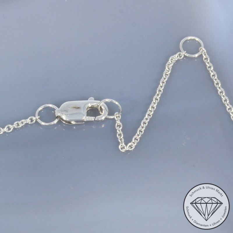 Wert 6090 € Brillant Saphir Collier in 585er 14 K Weißgold - H14