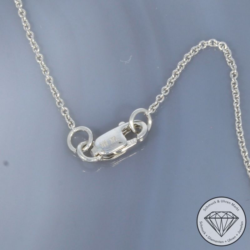 Wert 1940 € Brillant Perl Anhänger & Kette in 585er 14 K Weißgold - H1928