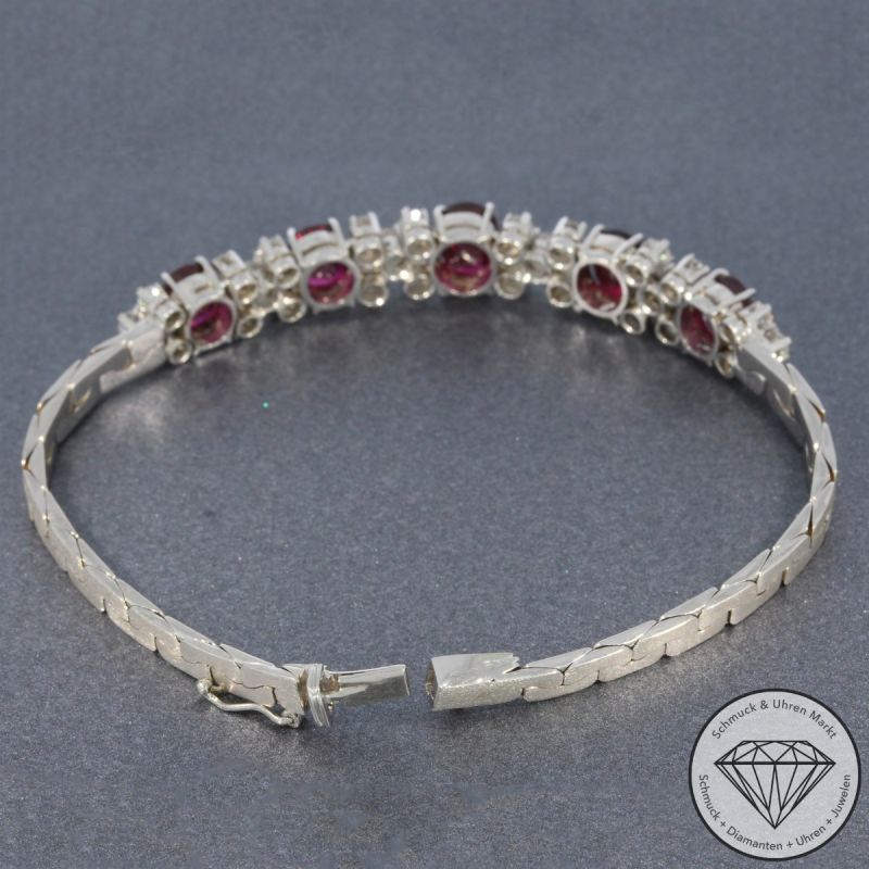 Wert 9650 € Brillant Rubin Armband in 750er 18 K Gelbgold - 104732