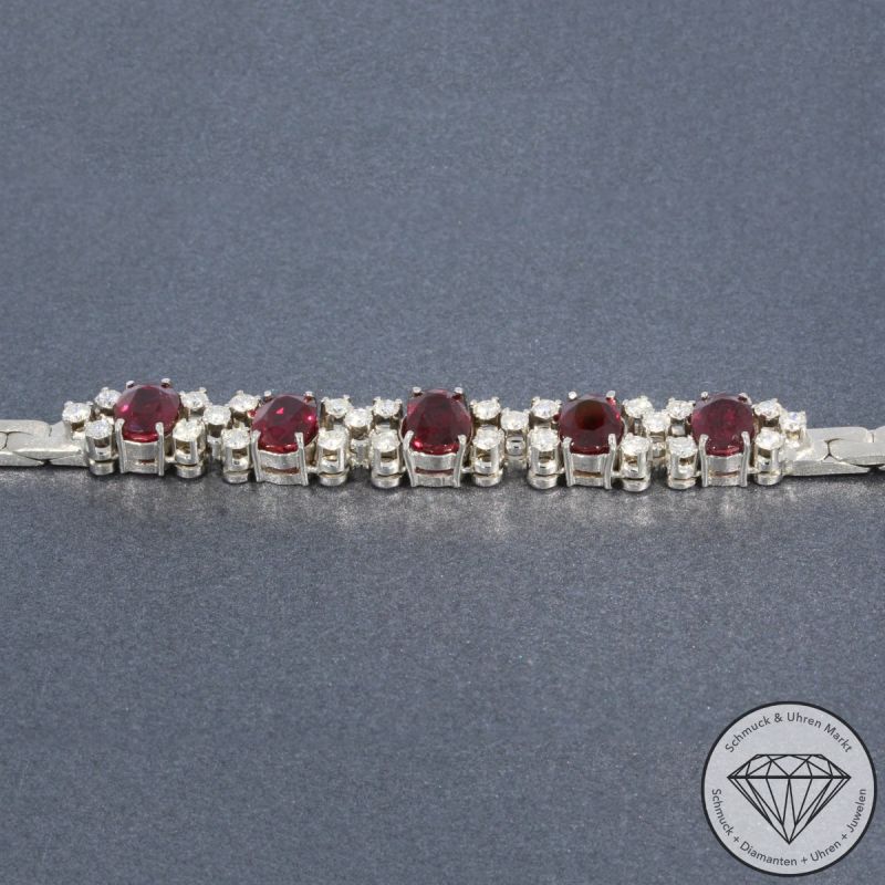 Wert 9650 € Brillant Rubin Armband in 750er 18 K Gelbgold - 104732
