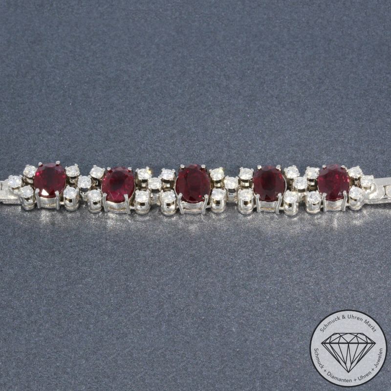 Wert 9650 € Brillant Rubin Armband in 750er 18 K Gelbgold - 104732
