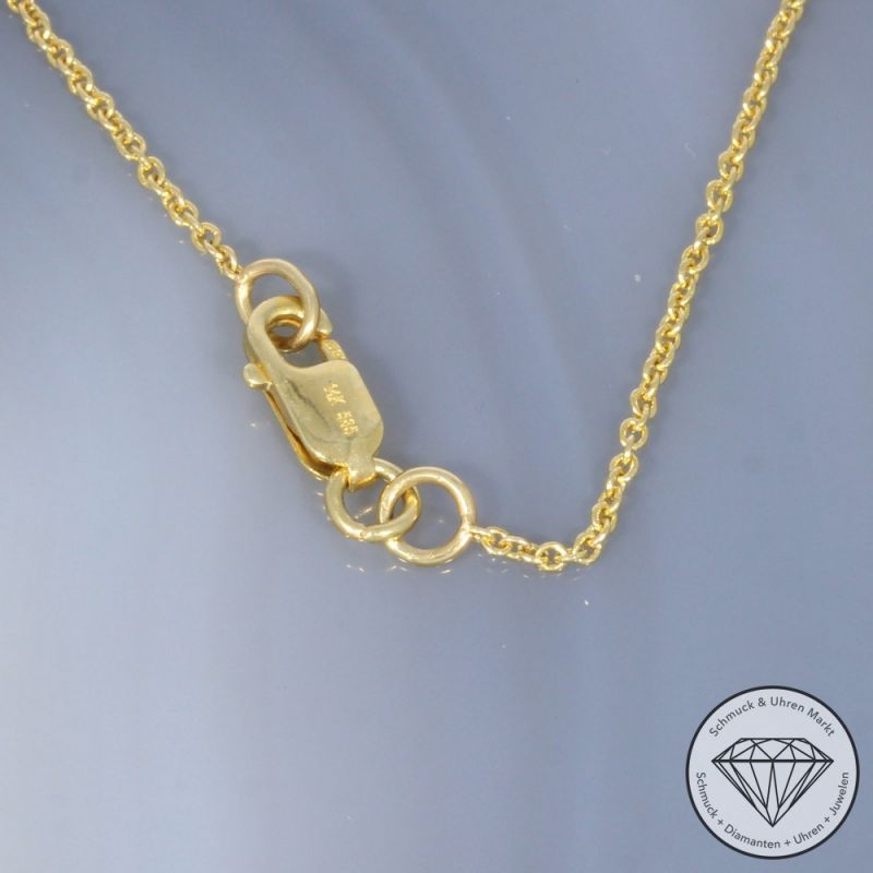 Wert 1890 € Brillant Perl Anhänger & Kette in 585er 14 K Gelbgold - H1927