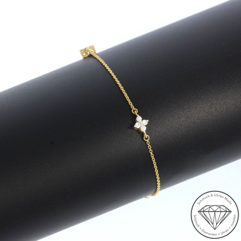 Wert 1430 € Brillant Armband (0,19 carat) in 585er 14 K Gelbgold - H1962