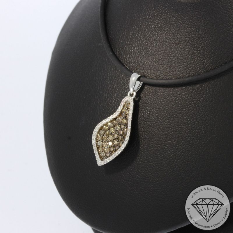 Wert 2950 € Brillant Anhänger in 585er 14 K Weißgold - H1929