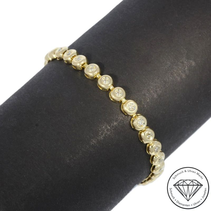 Wert 3290 € Brillant Tennis Armband in 585er 14 K Gelbgold - 104750