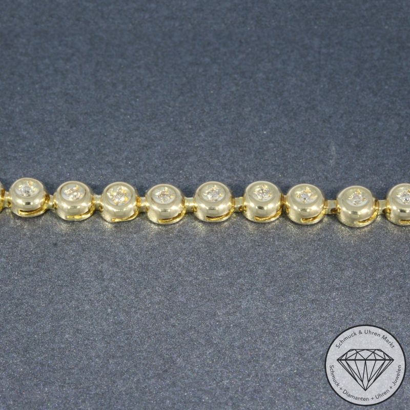 Wert 3290 € Brillant Tennis Armband in 585er 14 K Gelbgold - 104750