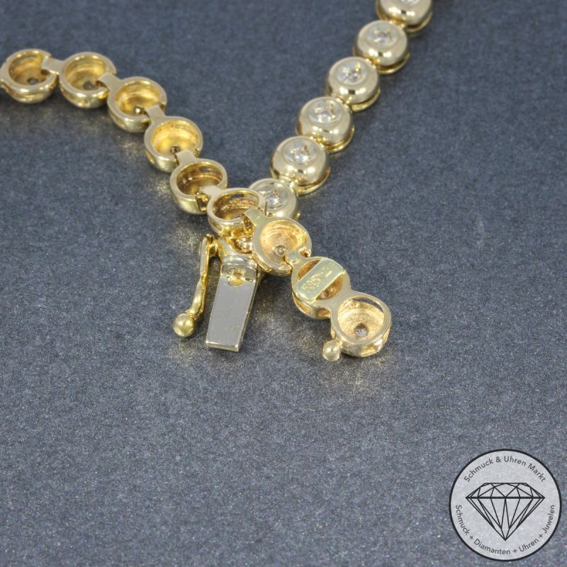 Wert 3290 € Brillant Tennis Armband in 585er 14 K Gelbgold - 104750