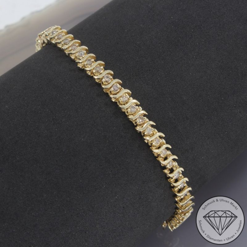 Wert 6990 € Brillant Armband (ca. 1,80 carat) in 585er 14 K Gelbgold - 104752