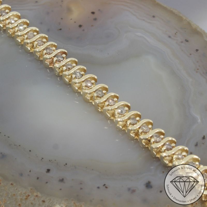Wert 6990 € Brillant Armband (ca. 1,80 carat) in 585er 14 K Gelbgold - 104752