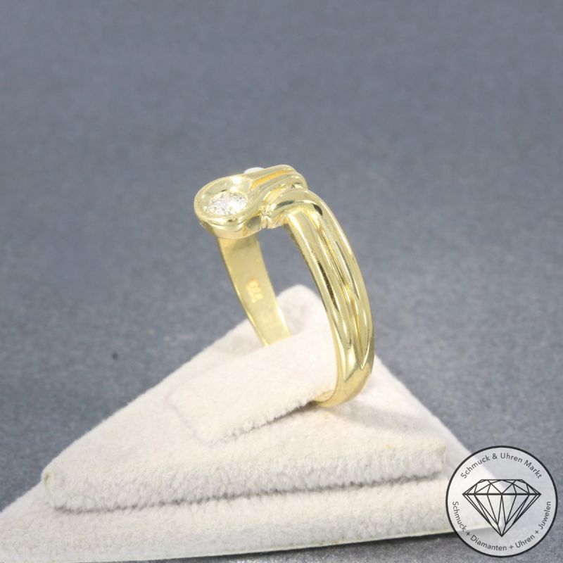Wert 2400 € Solitär Brillant Ring in 585er 14 K Gelbgold - 104761