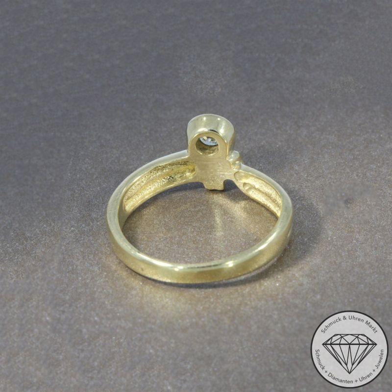 Wert 2400 € Solitär Brillant Ring in 585er 14 K Gelbgold - 104761