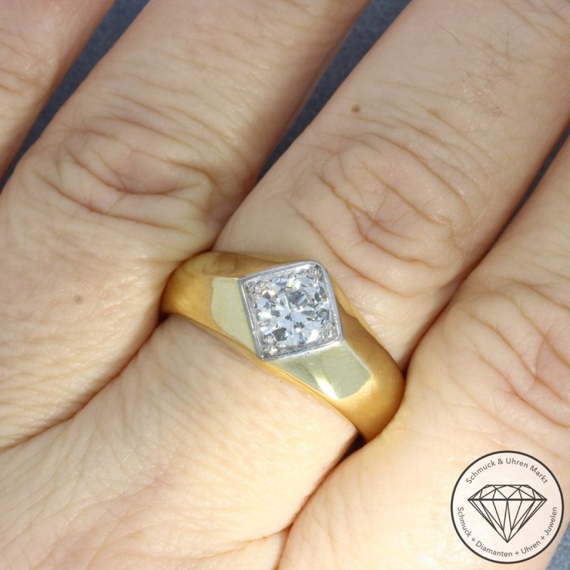 Wert 9650 € Brillant Ring (ca. 1,10 carat) in 585er 14 K Gelbgold - 104795