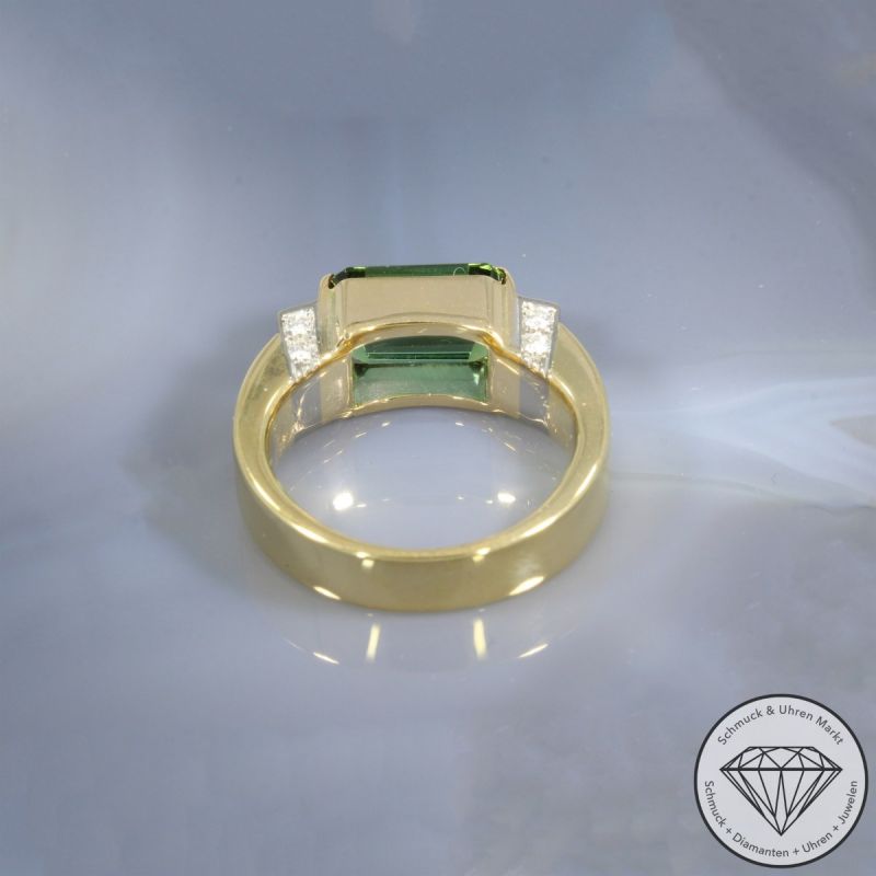 Wert 7850 € Brillant Turmalin Ring in 750er 18 K Gelbgold - 104804