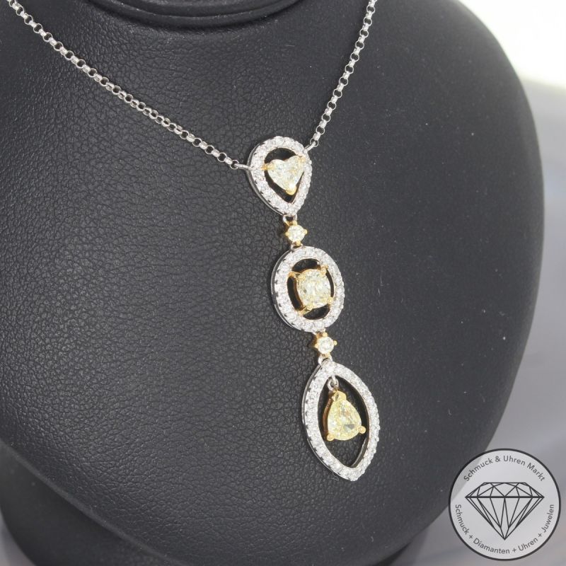 Wert 3990 € Bicolor Brillant Diamant Collier in 750er 18 K Gold - 104826