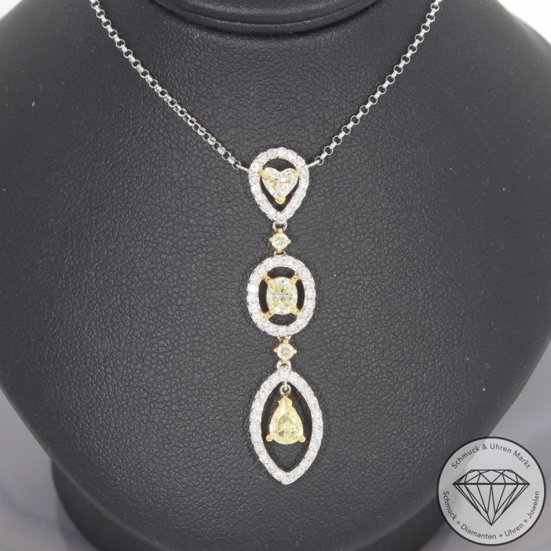 Wert 3990 € Bicolor Brillant Diamant Collier in 750er 18 K Gold - 104826