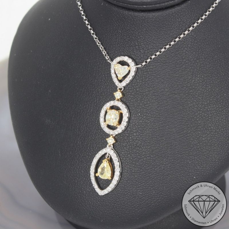 Wert 3990 € Bicolor Brillant Diamant Collier in 750er 18 K Gold - 104826
