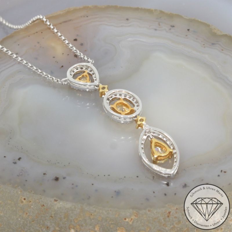 Wert 3990 € Bicolor Brillant Diamant Collier in 750er 18 K Gold - 104826