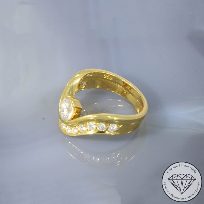 Wert 9290 € Brillant Ring (ca.1,25 carat) in 750er 18 K Gelbgold - 104828