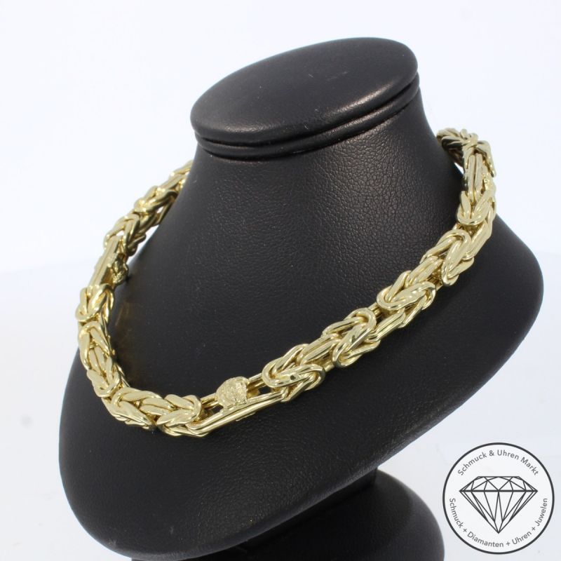 Wert 12190 € Königs Kette mit Medusa Elementen (46,8 Gramm) in 585er 14 K Gelbgold - 104906