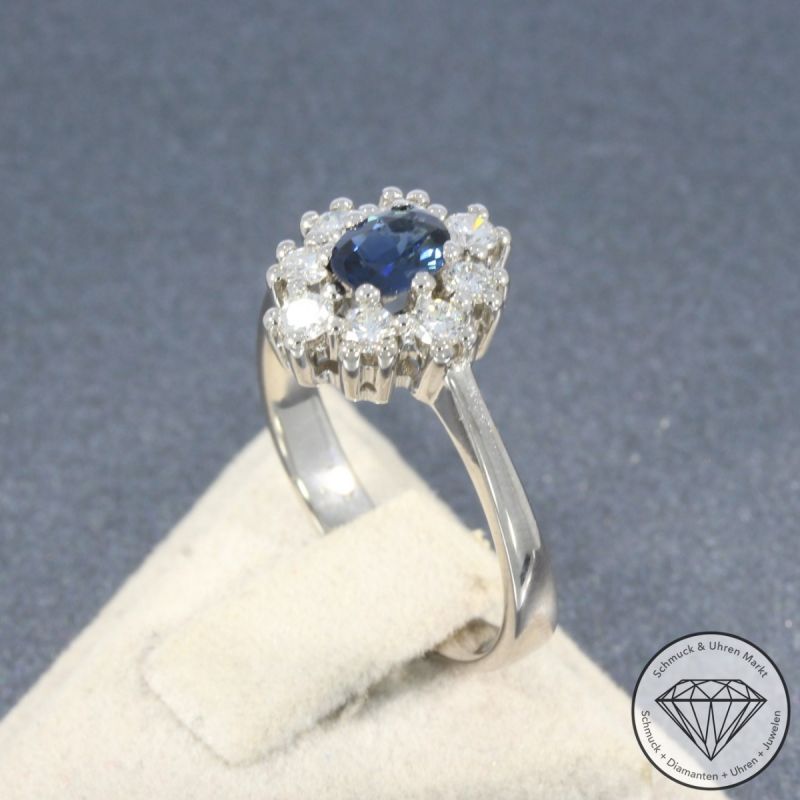Wert 1990 € Brillant Saphir Ring in 585er 14 K Weißgold - 104908