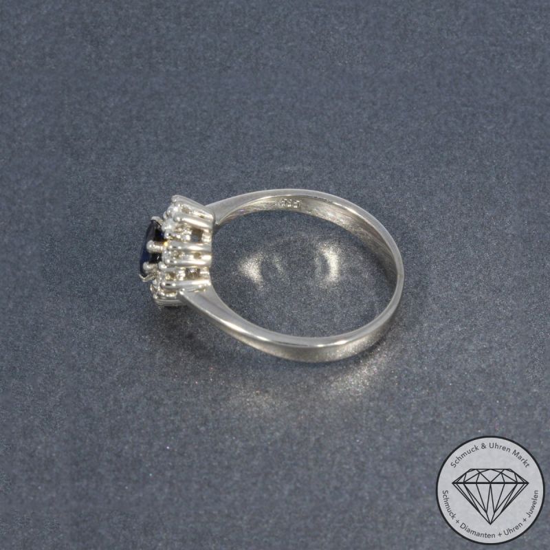 Wert 1990 € Brillant Saphir Ring in 585er 14 K Weißgold - 104908