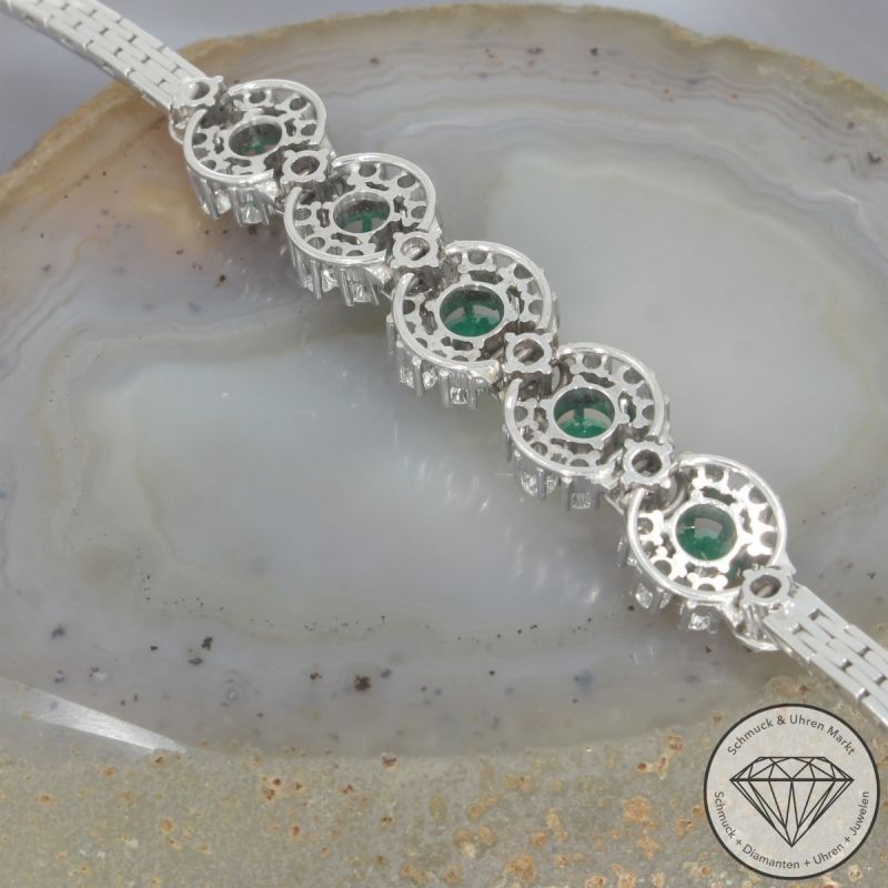 Wert 17190 € Brillant Smaragd Armband in 750er 18 K Weißgold - 104912