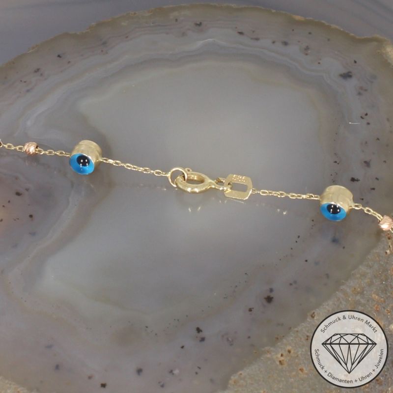 Wert 990 € Tricolor Farbedelstein Collier in 585er 14 K Gold - 104918