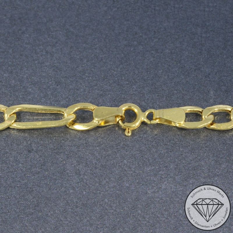 Wert 990 € Figaro Armband 585er/14 Karat Gelb Gold Länge 20,5 cm – 104994